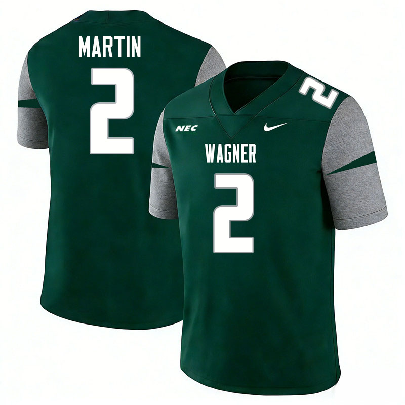 Wagner Seahawks #2 Sam Martin College Football Jerseys,Uniforms Stitched-Green